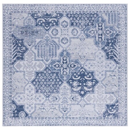 Safavieh 6 x 6 ft. Tucson Power Loomed Square Area Rug Grey & Navy TSN193F-6SQ